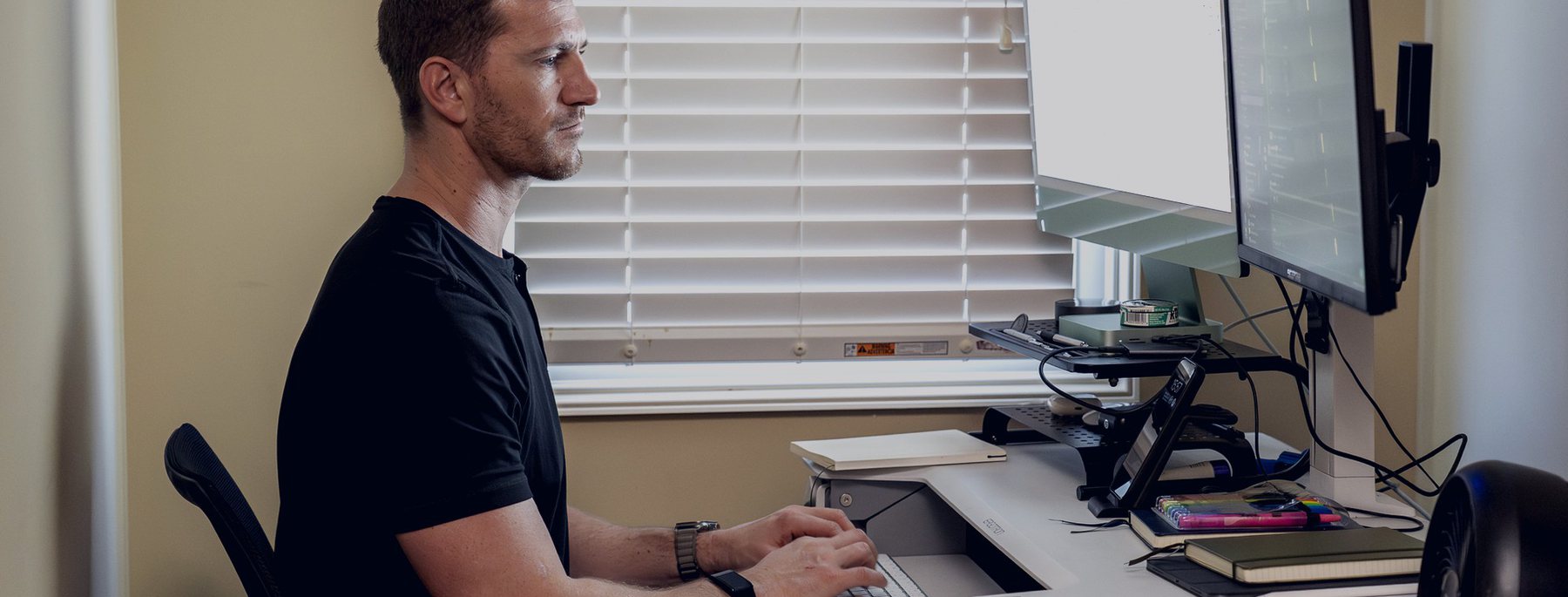 Dr. Jay Wiles at his workstation